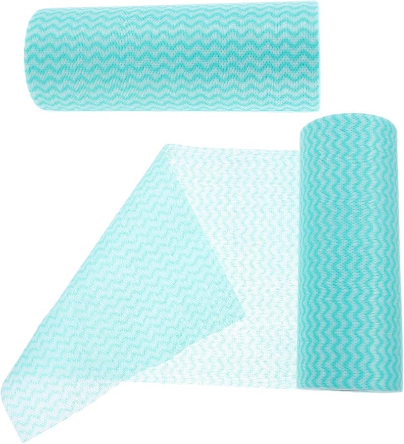 Luxshiny 2 لفات مناديل مطبخ قابلة للتخلص منها مخططة قابلة للغسل وسهلة التمزيق لمسح الأسطح - Image 1